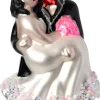 Intratuin kerst ornament bruidspaar zwart / wit 6,8 x 4,8 x 13,7 cm