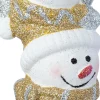 Intratuin kerst ornament Carlo sneeuwpoppen goud / zilver / wit 7 x 4,7 x 14,3 cm