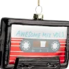 Intratuin kerst ornament cassetteband zwart / rood 11 x 3 x 8 cm