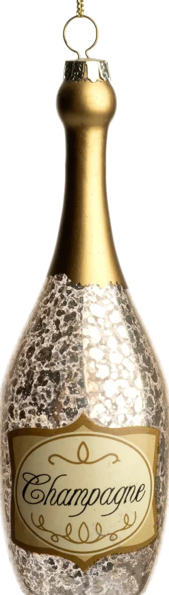 Intratuin kerst ornament champagnefles goud 4,6 x 4,6 x 14 cm