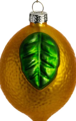 Intratuin kerst ornament citroen geel / groen D 6 x H 8 cm
