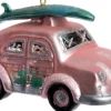 Intratuin kerst ornament Cobie surfauto roze 6,5 x 6,5 x 12 cm