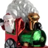 Intratuin kerst ornament Cobie kerstman in trein rood / groen / wit 8,8 x 5,5 x 10,5 cm