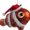 Intratuin kerst ornament Cobie vis oranje / wit 9 x 5 x 11,8 cm