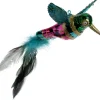 Intratuin kerst ornament Cobie kolibri groen / paars 10,8 x 7,5 x 11,5 cm