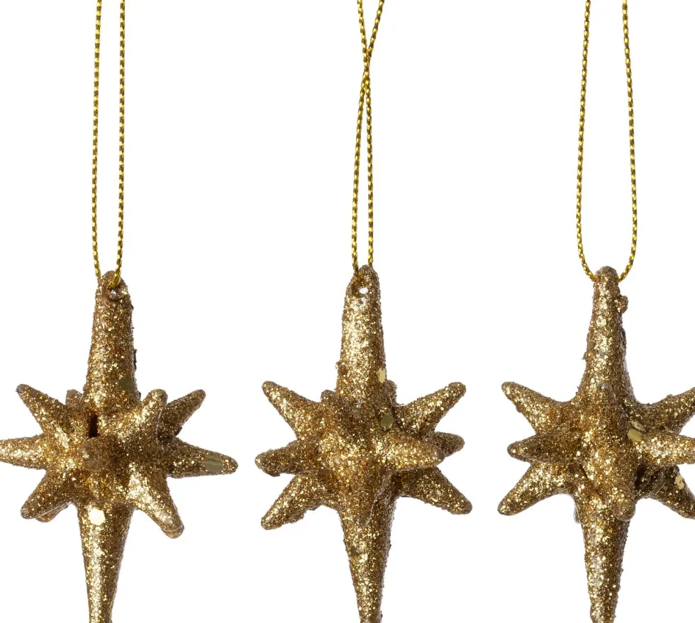 Intratuin kerst ornament Comet ster goud D 4 H 6 cm 3 stuks