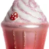 Intratuin kerst ornament cupcake aardbei wit / roze 3,5 x 3,5 x 7 cm