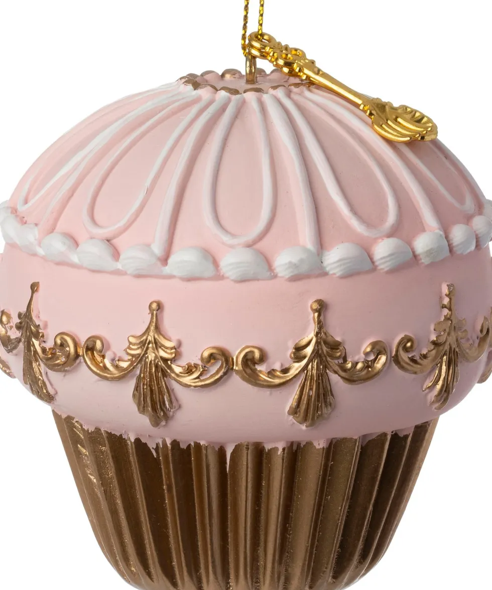 Intratuin kerst ornament cupcake roze D 8,2 H 8,3 cm