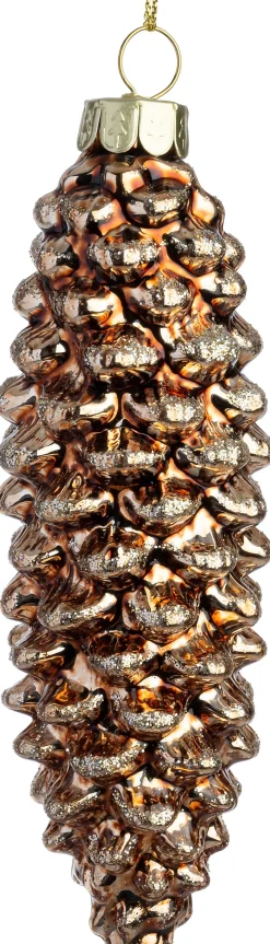 Intratuin kerst ornament dennenappel bruin 4 x 4 x 12,5 cm