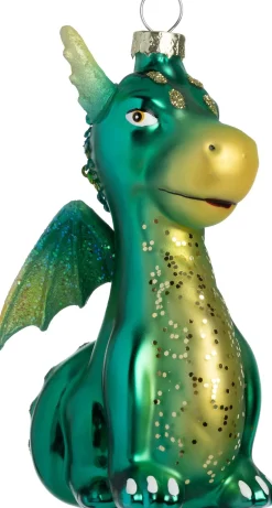 Intratuin kerst ornament dino groen 7,8 x 5,1 x 10,7 cm