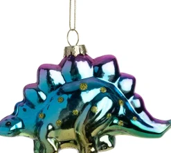 Intratuin kerst ornament dino blauw 11,4 x 4,2 x 6,8 cm