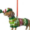 Intratuin kerst ornament Donn teckel met kerstpak 12,8 x 2,7 x 7,4 cm