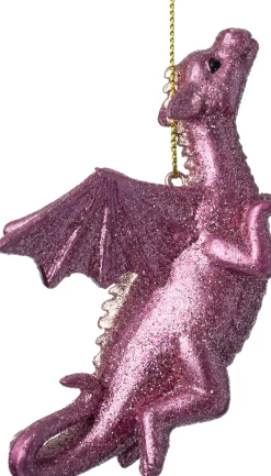 Intratuin kerst ornament draak roze 4,5 x 7,5 x 4,8 cm