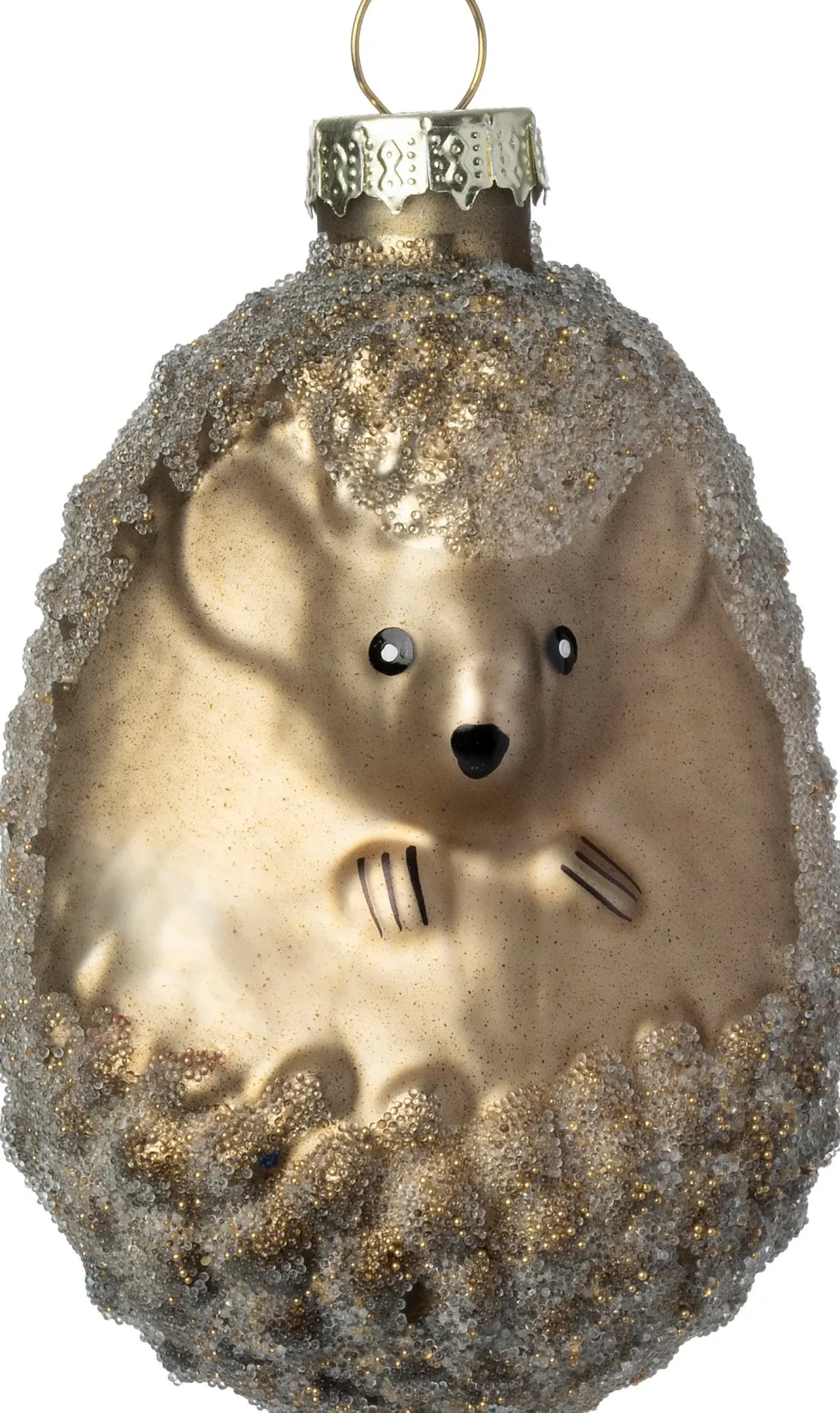 Intratuin kerst ornament egel grijs 5,5 x 5,5 x 8,5 cm