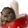 Intratuin kerst ornament egel bruin / rood 6,8 x 6,5 x 8,5 cm