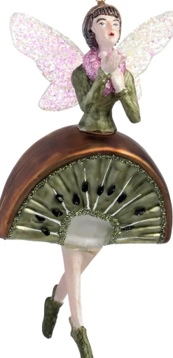 Intratuin kerst ornament elf kiwi rood / groen 7 x 5,4 x 13,7 cm