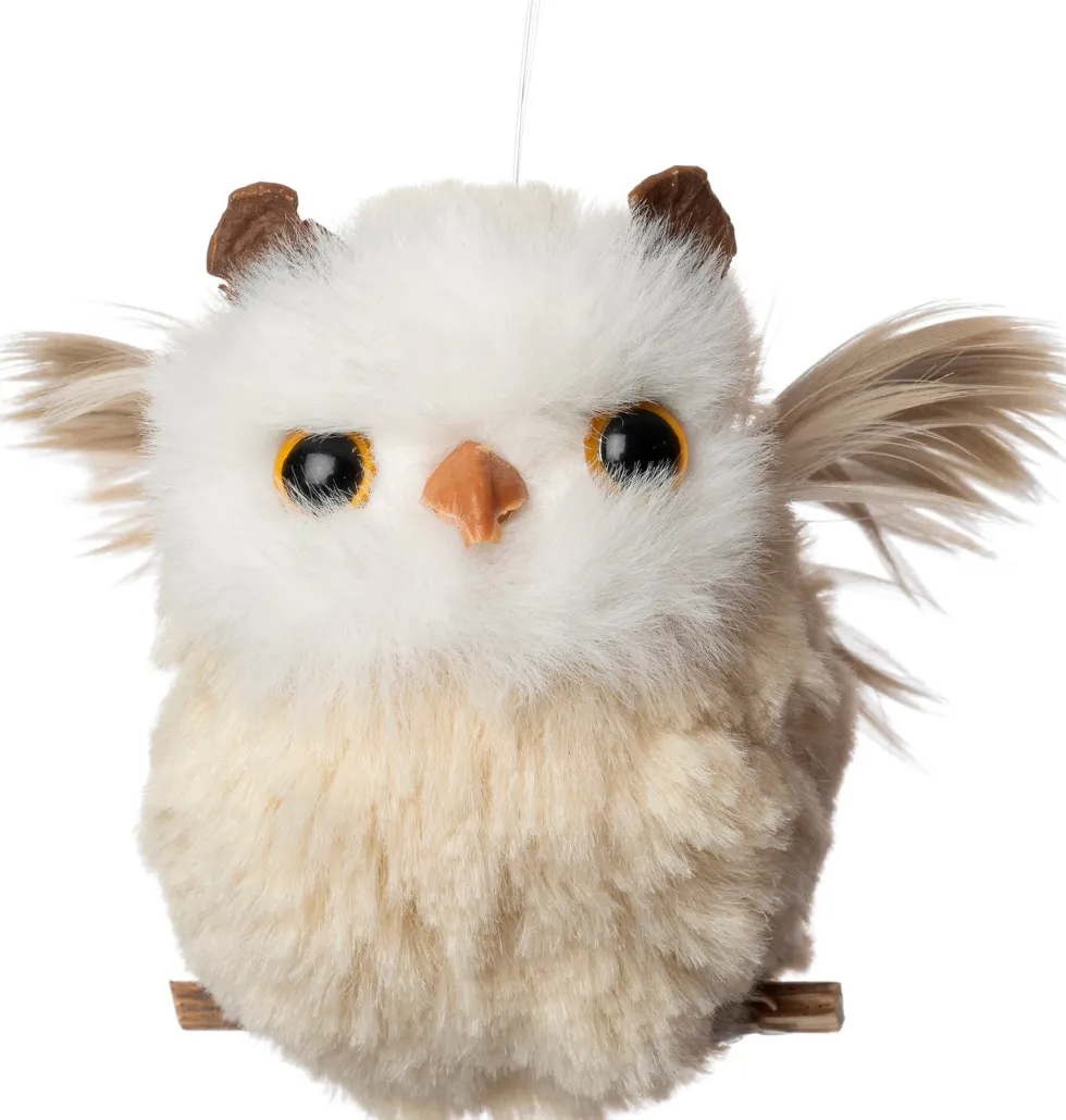 Intratuin kerst ornament Euli uil bruin 9 x 8 x 8 cm
