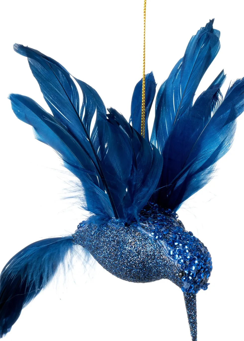 Intratuin kerst ornament Evi kolibri blauw 20 x 8,9 x 8 cm