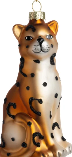 Intratuin kerst ornament Fauna luipaard bruin 6 x 4,7 x 12 cm