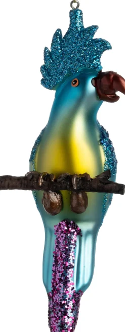 Intratuin kerst ornament Fauna kaketoe blauw 6,5 x 5,3 x 16,5 cm