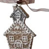 Intratuin kerst ornament Freese gemberkoek huisje bruin / wit 7,1 x 1,3 x 6,3 cm