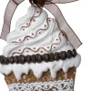 Intratuin kerst ornament Freese gemberkoek cupcake bruin / wit 9,2 x 1,5 x 7,1 cm