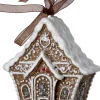 Intratuin kerst ornament Freese gemberkoek huisje bruin / wit 8,5 x 4 x 9 cm