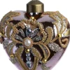 Intratuin kerst ornament Gavin hart roze / goud 8 x 4 x 8,5 cm