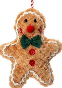 Intratuin kerst ornament gemberkoekman bruin / groen 12 x 4 x 15 cm