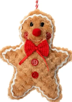 Intratuin kerst ornament gemberkoekman bruin / rood 12 x 4 x 15 cm