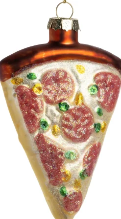 Intratuin kerst ornament Gido pizza bruin 5,5 x 2 x 8,5 cm