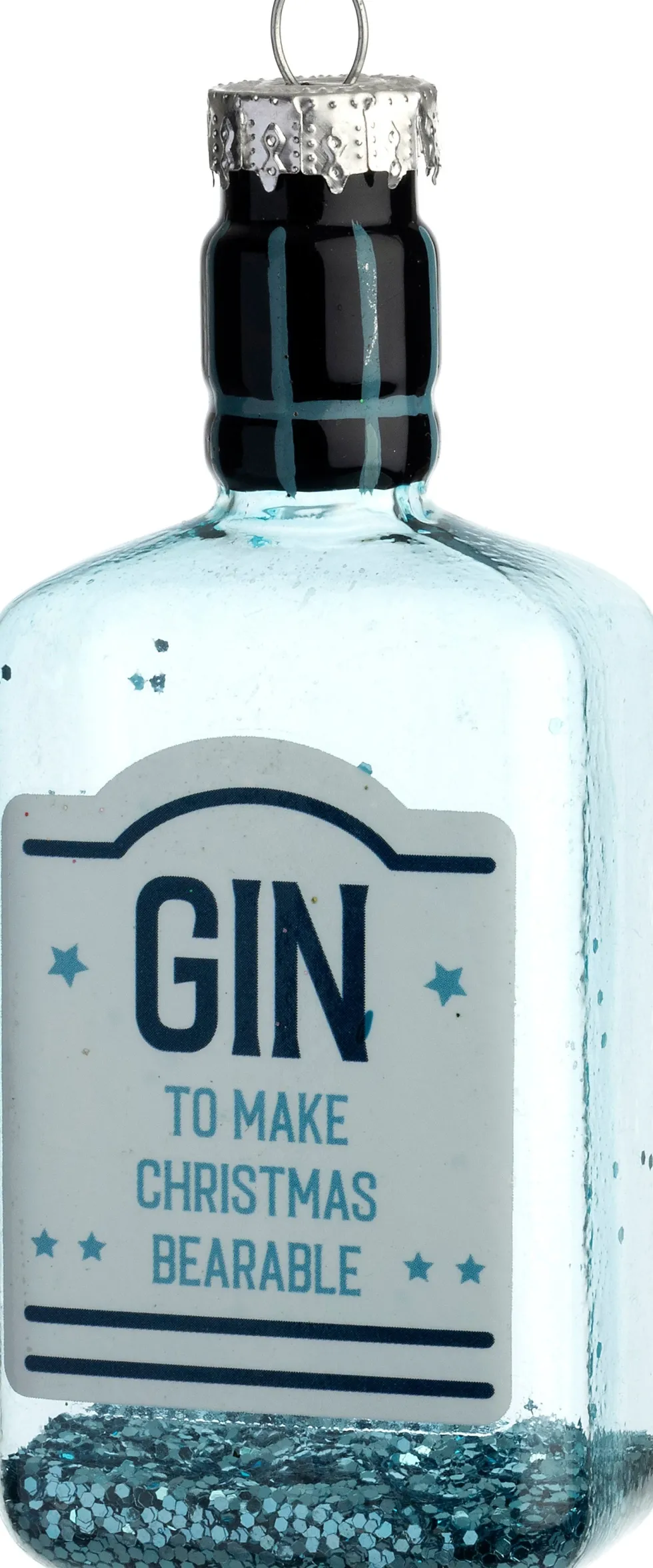 Intratuin kerst ornament gin blauw 4,6 x 3 x 11 cm