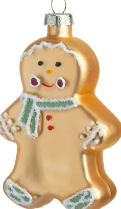 Intratuin kerst ornament Ginny peperkoekman goud 6,5 x 2,6 x 10 cm