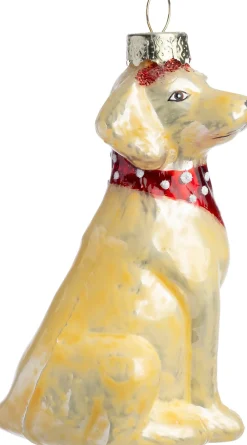 Intratuin kerst ornament golden retriever goud 6 x 4,8 x 8,4 cm