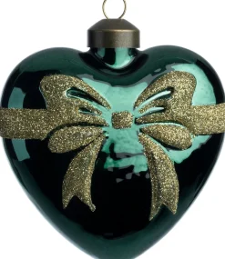 Intratuin kerst ornament Heart strik groen 10 x 4,5 x 10,5 cm