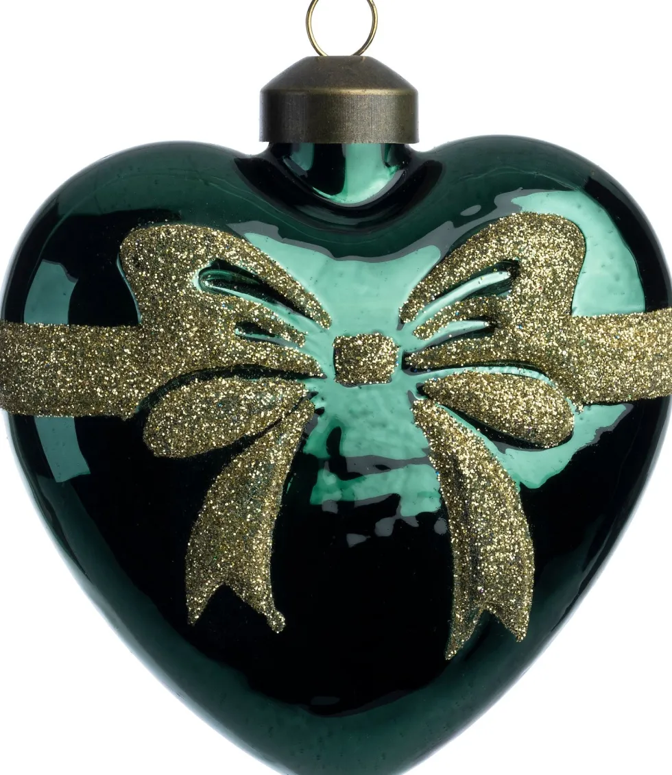 Intratuin kerst ornament Heart strik groen 10 x 4,5 x 10,5 cm