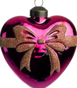 Intratuin kerst ornament Heart strik roze 10 x 4,5 x 10,5 cm