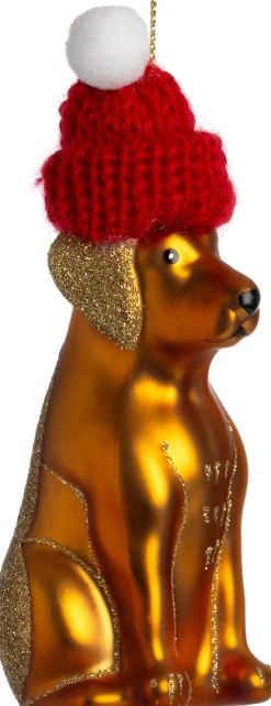 Intratuin kerst ornament hond bruin 4,2 x 4,6 x 13,2 cm