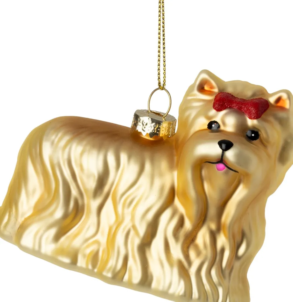 Intratuin kerst ornament hond goud 9,5 x 4,5 x 7,5 cm
