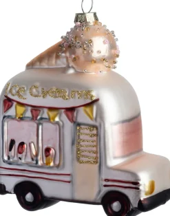 Intratuin kerst ornament ijscowagen beige 9,8 x 4,8 x 11,8 cm
