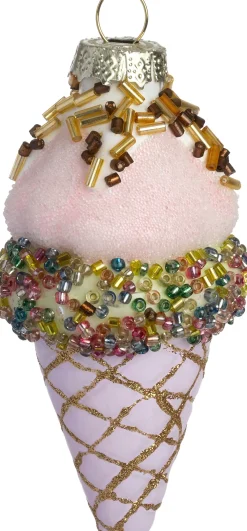 Intratuin kerst ornament ijsje paars D 4,5 H 9 cm