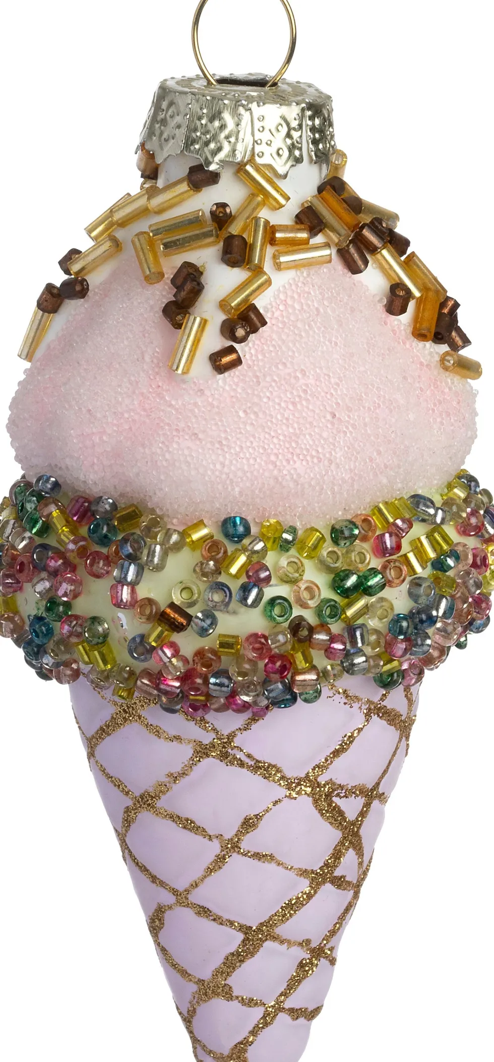Intratuin kerst ornament ijsje paars D 4,5 H 9 cm