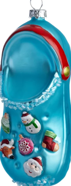 Intratuin kerst ornament instappers blauw 5,8 x 5,3 x 13,6 cm
