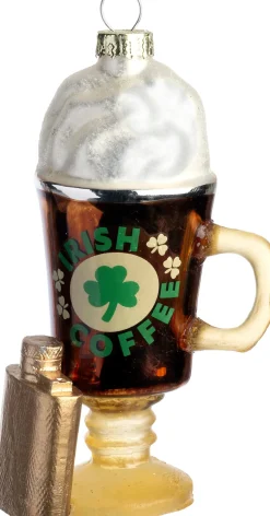 Intratuin kerst ornament irish coffee bruin / goud 7,4 x 3,6 x 11,9 cm
