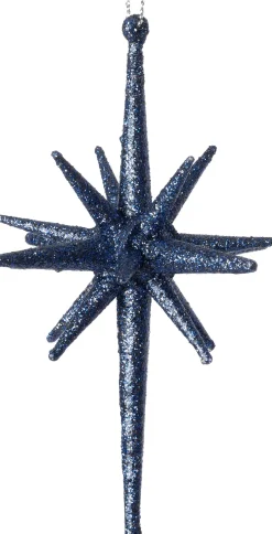 Intratuin kerst ornament Jara ster donkerblauw D 9,5 H 14 cm