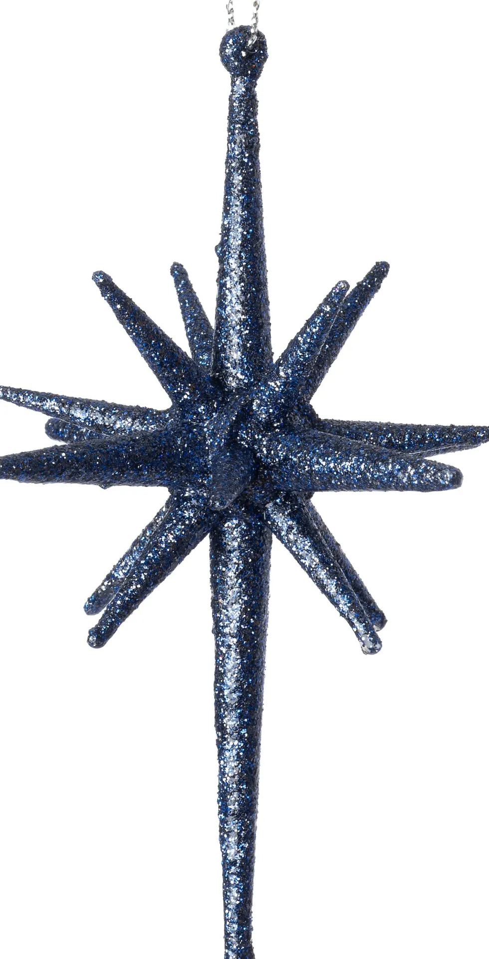 Intratuin kerst ornament Jara ster donkerblauw D 9,5 H 14 cm