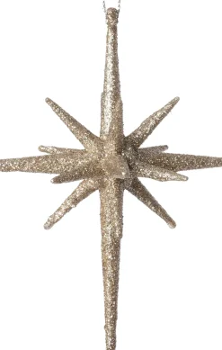 Intratuin kerst ornament Jara ster beige D 9,5 H 14 cm