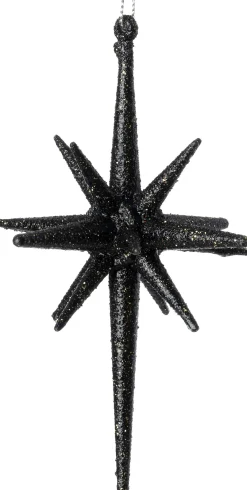 Intratuin kerst ornament Jara ster zwart D 9,5 H 14 cm