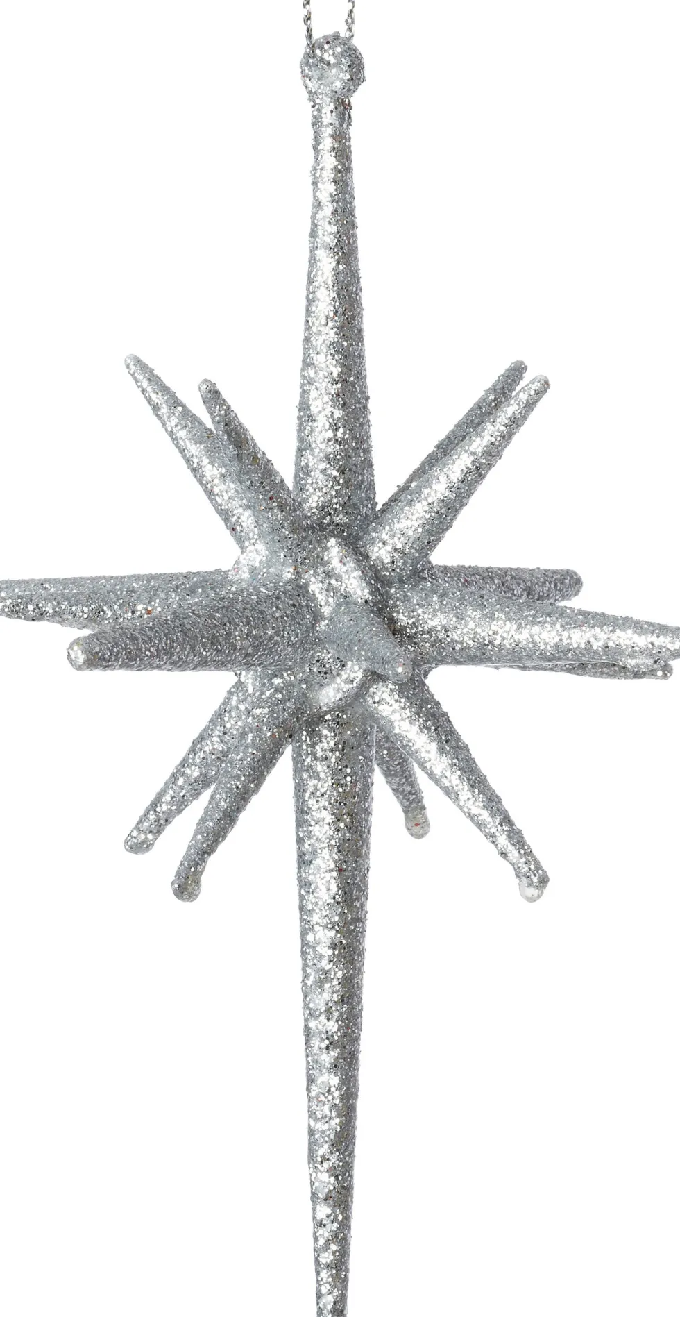 Intratuin kerst ornament Jara ster zilver D 9,5 H 14 cm