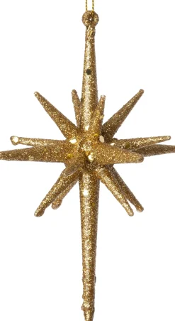 Intratuin kerst ornament Jara ster goud D 9,5 H 14 cm
